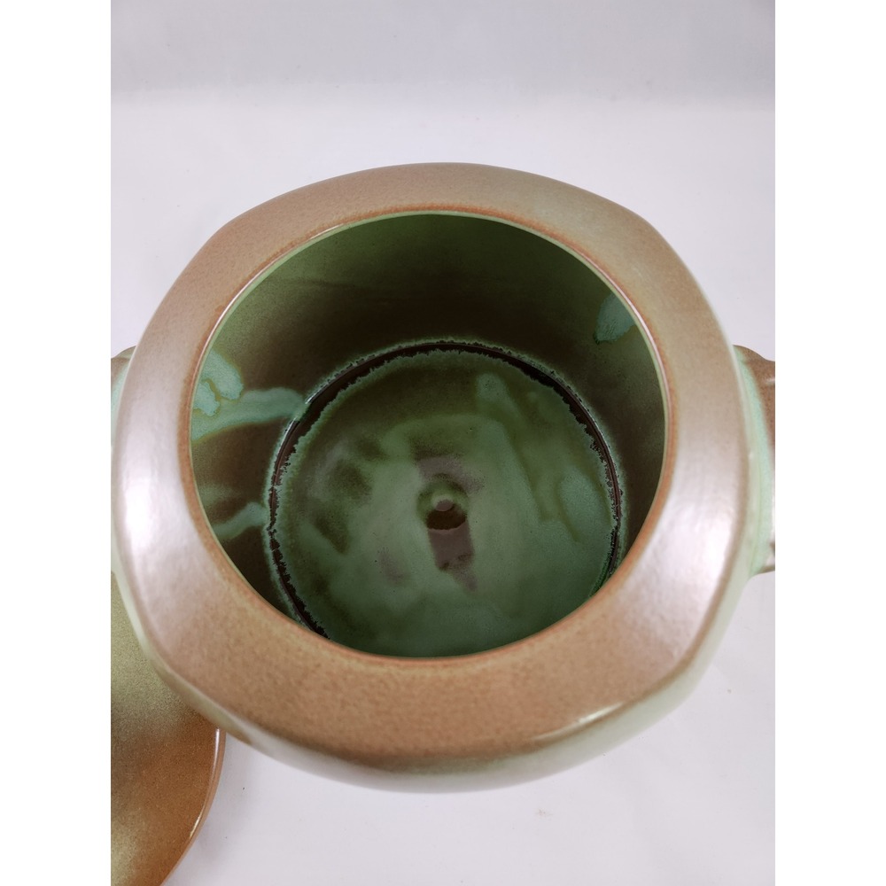 Vintage MCM Prairie Green Frankoma 2 piece Casserole Baker Bean Pot with Lid 5W - Picture 3 of 8